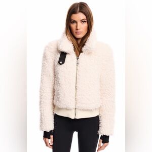 SAM. Women's Ivory Isla Bomber Jacket NWT